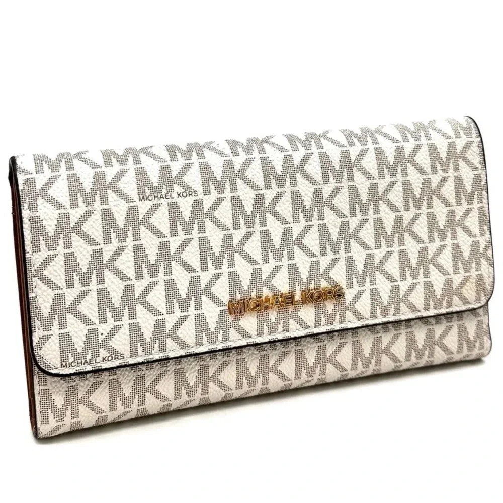 Michael Kors Large trifold Wallet Vanilla/Brown